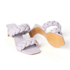 NWOT Square Toe Braided Slip On Sandals H&M size 9.5